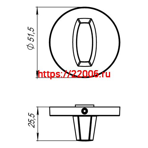 Ручка Armadillo (Армадилло) поворотная BK6.R.URS52 (WC-BOLT BK6 URS) BL-26 черный фото 2