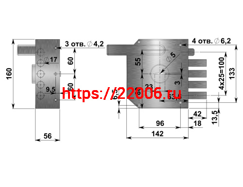 Замок накладной Эталон-НР (правый), 5 кл. фото 2 Замок накладной Эталон-НР (правый), 5 кл. фото 2
