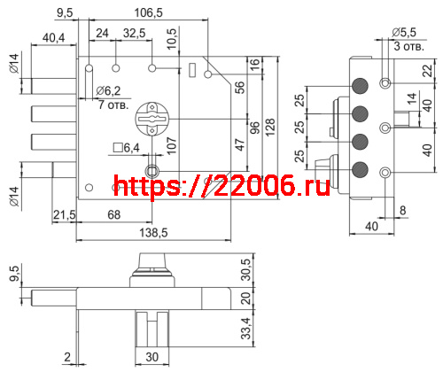 Замок Elbor (Эльбор) накладной сувальдный с задвижкой Базальт 1.05.59.МА (медный антик), 5 кл. /32780/ фото 2 Замок Elbor (Эльбор) накладной сувальдный с задвижкой Базальт 1.05.59.МА (медный антик), 5 кл. /32780/ фото 2