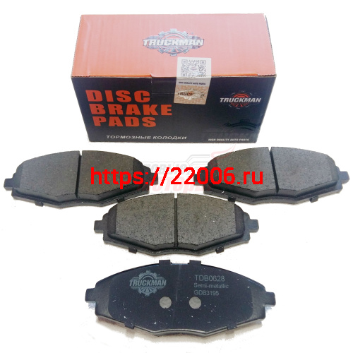 Колодки тормозные передние Lanos 1,3-1,5, Sens, Matiz, Nexia 8V, TRUCKMAN (TDB0628)