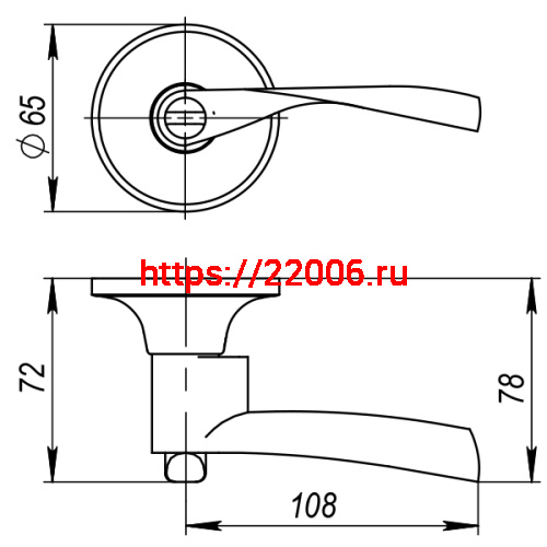 Ручка Ajax (Аякс) защелка DK610 AB-ET (6010 AB-E) (кл./фик.) бронза фото 4