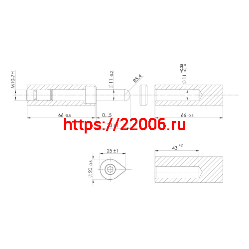 Петля приварная D20x140 ADJ регулируемая фото 2 Петля приварная D20x140 ADJ регулируемая фото 2