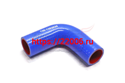 Патрубок насоса водяного ЗИЛ, силикон.,синий,армир. L205мм,d32мм. (HH009)