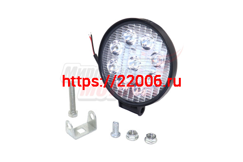 Фара светодиодная 27W 9 диодов SMD, 25мм круг. мет. корпус, дальний свет (Spot)