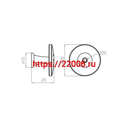 Ручка-кнопка Ajax (Аякс) мебельная MB-B-003 CP хром фото 2