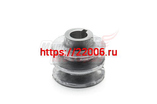 Шкив d19 мм ведущий 2-х ручейковый (Крот) алюминий Шкив d19 мм ведущий 2-х ручейковый (Крот) алюминий