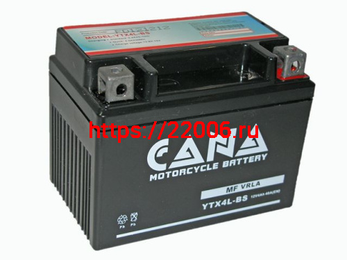 Аккумулятор CANA 12v/4hr YTX4L-BS (40EN, VRLA, 114*71*86, 1,2кг, -) 10 Аккумулятор CANA 12v/4hr YTX4L-BS (40EN, VRLA, 114*71*86, 1,2кг, -) 10