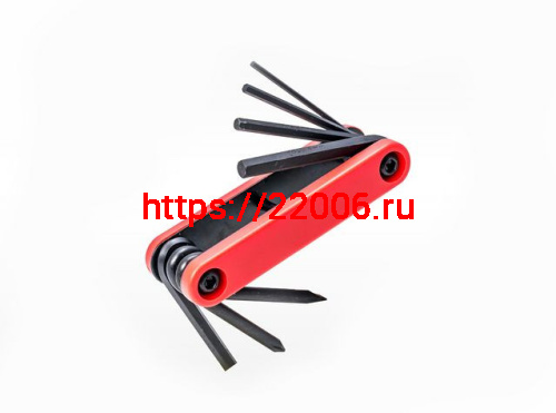 Набор шестигранников 5+2 отвертки, складной, красный 3273104 Набор шестигранников 5+2 отвертки, складной, красный 3273104