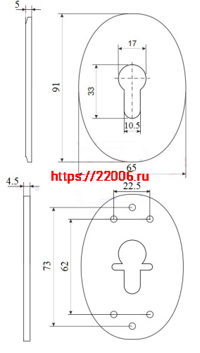 Декоративная накладка Fuaro (Фуаро) под цилиндр ESC 473 (90х65) СP ХРОМ фото 3 Декоративная накладка Fuaro (Фуаро) под цилиндр ESC 473 (90х65) СP ХРОМ фото 3