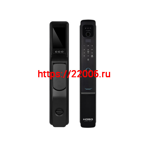 Замок врезной электронный Hogo V05 с распознаванием лица, черный фото 4