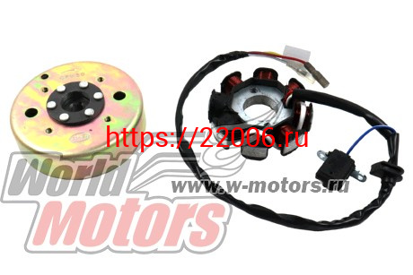 Зажигание в сборе с маховиком FT50QT-4, 4А, 10, (генератор) (8 катушек) Зажигание в сборе с маховиком FT50QT-4, 4А, 10, (генератор) (8 катушек)