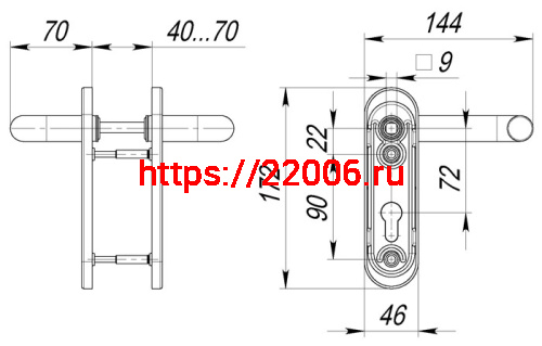 Ручка Fuaro (Фуаро) дверная FP.DH172.0431 (DH-0431 NE) NE нейлон, BL-24 черный фото 2 Ручка Fuaro (Фуаро) дверная FP.DH172.0431 (DH-0431 NE) NE нейлон, BL-24 черный фото 2