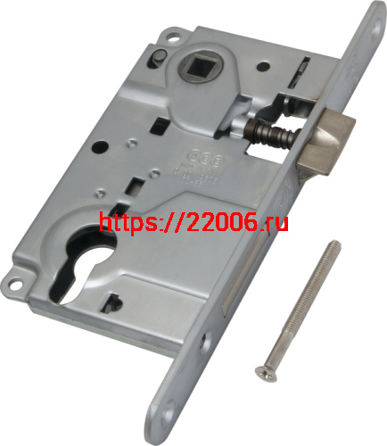 Корпус AGB (АГБ) врезного замка под цилиндр CENTRO B01025.50.06 ригель+защёлка (никель) Корпус AGB (АГБ) врезного замка под цилиндр CENTRO B01025.50.06 ригель+защёлка (никель)