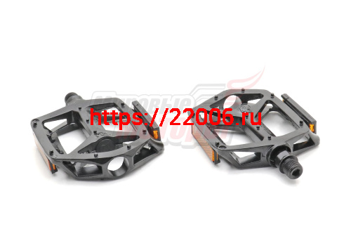 Педали алюминиевые (пара) "WELLGO"  9/16" со светоотражателем черные