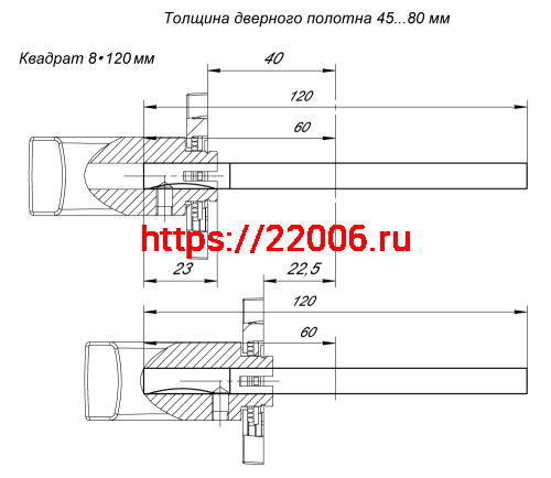 Квадрат Armadillo (Армадилло) для ручек Spindle 8х120 фото 3 Квадрат Armadillo (Армадилло) для ручек Spindle 8х120 фото 3