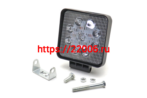 Фара светодиодная 27W 9 диодов SMD, 35мм квадрат. мет. корпус, дальний свет (Spot) фото 2 Фара светодиодная 27W 9 диодов SMD, 35мм квадрат. мет. корпус, дальний свет (Spot) фото 2