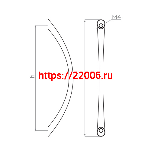 Ручка-скоба Ajax (Аякс) мебельная MB-H-004-96 мм PB золото фото 2 Ручка-скоба Ajax (Аякс) мебельная MB-H-004-96 мм PB золото фото 2