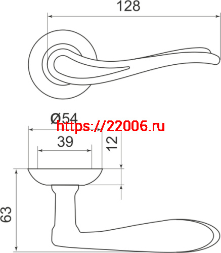 Ручка Armadillo (Армадилло) раздельная Octan LD64-1SN/CP-3 матовый никель/хром фото 3