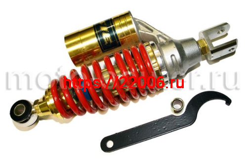 Амортизатор МТ090 задний газомасляный с подкачкой выносной резервуар 250-255мм d10/12 М8 Амортизатор МТ090 задний газомасляный с подкачкой выносной резервуар 250-255мм d10/12 М8