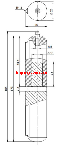 Петля приварная D32x180SM с масленкой фото 2 Петля приварная D32x180SM с масленкой фото 2