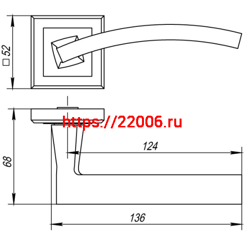 Ручка Punto (Пунто) раздельная K.QL52.NAVY (NAVY QL) GR/CP-23 графит/хром фото 3
