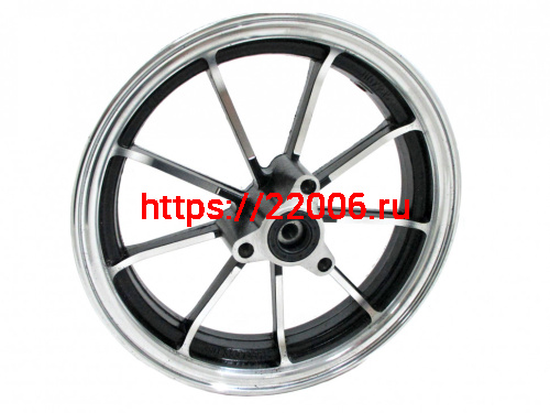 Диск колеса 10" Yamaha Jog передний, литой, дисковый тормоз черный Диск колеса 10" Yamaha Jog передний, литой, дисковый тормоз черный