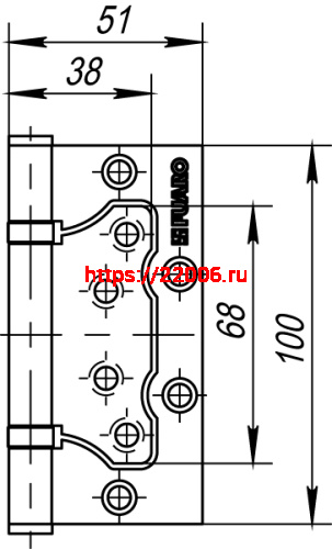 Петля Fuaro (Фуаро) универсальная без врезки IN4500W BL (500-2BB 100x2,5) черный матовый фото 3 Петля Fuaro (Фуаро) универсальная без врезки IN4500W BL (500-2BB 100x2,5) черный матовый фото 3