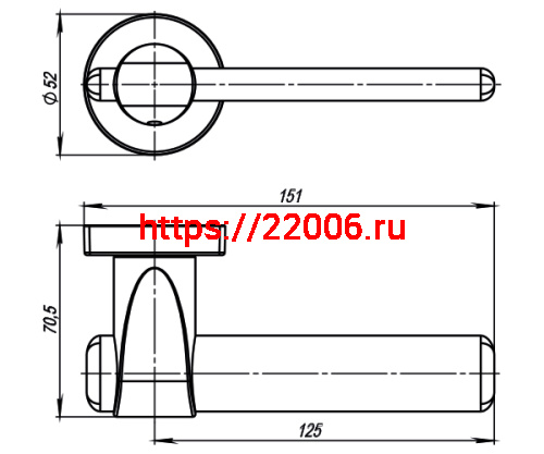 Ручка Armadillo (Армадилло) раздельная AJAX URB1 SN/CP-3 Мат никель/хром фото 3