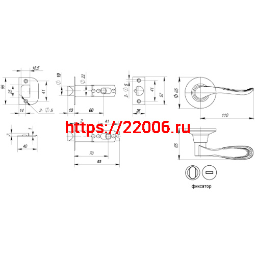 Ручка Punto (Пунто) защелка DK630 SB-BK (6030 SB-B) (фик.) мат. золото фото 3 Ручка Punto (Пунто) защелка DK630 SB-BK (6030 SB-B) (фик.) мат. золото фото 3