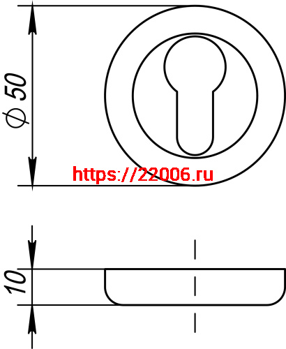 Накладка Fuaro (Фуаро) под цилиндр ET/ZM AB/SG-6 фото 3
