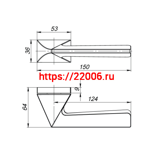 Ручка Armadillo (Армадилло) раздельная K.UCS36.IRON (IRON UCS) BPVD-77 вороненый никель фото 3 Ручка Armadillo (Армадилло) раздельная K.UCS36.IRON (IRON UCS) BPVD-77 вороненый никель фото 3