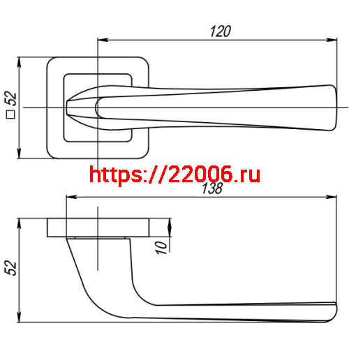 Ручка Punto (Пунто) раздельная K.QR52.SATURN (SATURN QR) GR/CP-23 графит/хром фото 3 Ручка Punto (Пунто) раздельная K.QR52.SATURN (SATURN QR) GR/CP-23 графит/хром фото 3