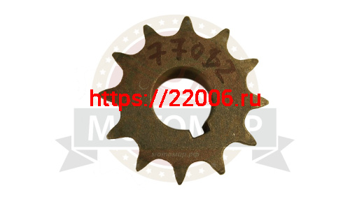 Звезда 12 зуб. (520) цепи, 15.875шаг, на вал d25мм, h28мм, шпонка 8мм, мотобуксировщик