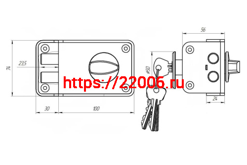 Замок Zenit (Зенит) накладной ЗН 1-3-1 медь фото 2 Замок Zenit (Зенит) накладной ЗН 1-3-1 медь фото 2