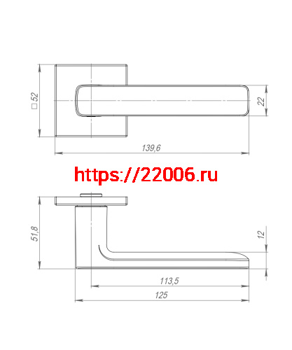 Ручка Punto (Пунто) раздельная K.ARC.Q52.VIVA BL-24 черный ТРОСИК фото 3