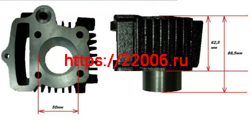 Цилиндро-поршневая группа 139FMB 4Т d-50мм 100cc низкий цилиндр TMMP Цилиндро-поршневая группа 139FMB 4Т d-50мм 100cc низкий цилиндр TMMP