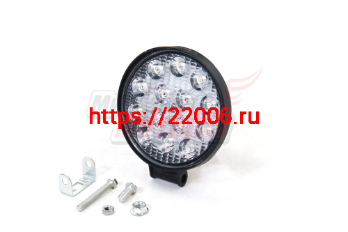 Фара светодиодная 42W 14 диодов SMD, 25мм круг. мет. корпус, дальний свет (Spot)