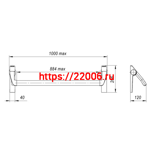 Ручка-штанга Fuaro (Фуаро) нажимная AP.1300A push-bar (ANTI-PANIC 1300А) фото 3 Ручка-штанга Fuaro (Фуаро) нажимная AP.1300A push-bar (ANTI-PANIC 1300А) фото 3
