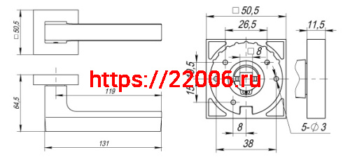 Ручка Fuaro (Фуаро) раздельная K.DM51.FLASH (FLASH DM) CP/WH-19 хром/белый фото 3