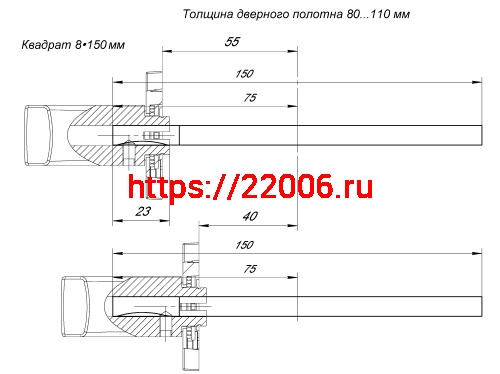 Квадрат Armadillo (Армадилло) для ручек Spindle 8х150 фото 3