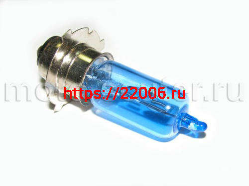 Лампа головного света галоген P15D-25-3 12V 35/35W синяя Лампа головного света галоген P15D-25-3 12V 35/35W синяя