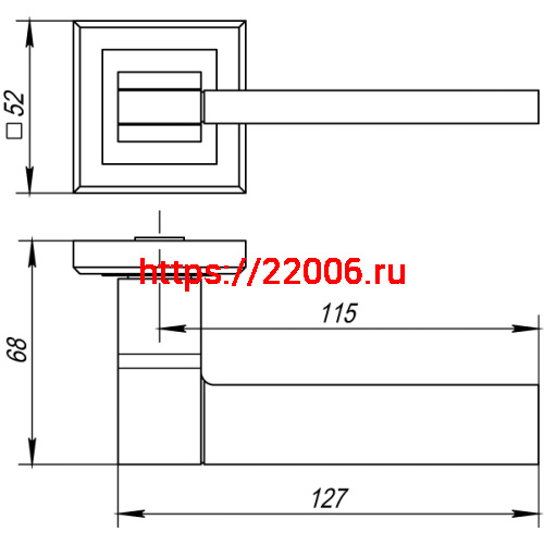 Ручка Punto (Пунто) раздельная K.QL52.TECH (TECH QL) CF-17 кофе фото 3