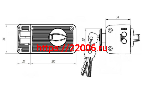 Замок Zenit (Зенит) накладной ЗН2-3 (медь) фото 2 Замок Zenit (Зенит) накладной ЗН2-3 (медь) фото 2