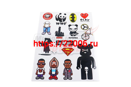 Наклейки: WWF, MLGB. Hi Panda, Supreme и др. MV22A4C054 (15 элементов)(21х30) Наклейки: WWF, MLGB. Hi Panda, Supreme и др. MV22A4C054 (15 элементов)(21х30)