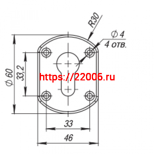 Декоративная Punto (Пунто) накладка ESC031/C-SS (нержавейка) на цилиндр (1 шт.) тех.упак. фото 2