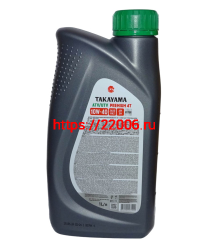 Масло TAKAYAMA PREMIUM, 4T 10W40 ATV/UTV SL MA-2 п/синт, 1 литр 6056116 фото 2 Масло TAKAYAMA PREMIUM, 4T 10W40 ATV/UTV SL MA-2 п/синт, 1 литр 6056116 фото 2