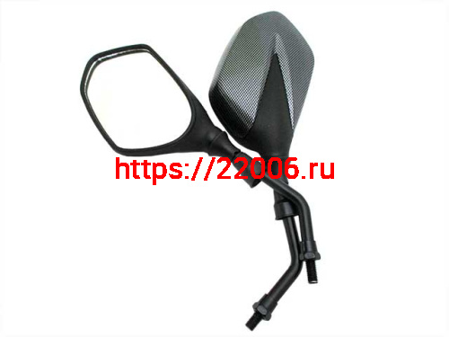 Зеркала заднего вида №69 многогранное, карбон, М8 Зеркала заднего вида №69 многогранное, карбон, М8