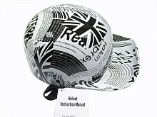 Мотошлем кепка белый (с рисунком) (XL)