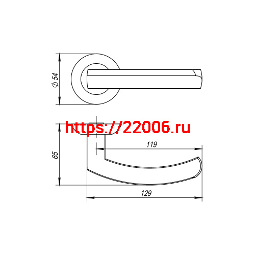 Ручка Fuaro (Фуаро) раздельная R.AR54.ALFA (ALFA AR) 140mm BL-24 черный фото 2