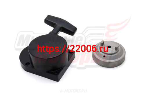 Стартер ручной F50/F80 (пластик. шкив, металл.зацепы) ЧЁРНЫЙ фото 2 Стартер ручной F50/F80 (пластик. шкив, металл.зацепы) ЧЁРНЫЙ фото 2